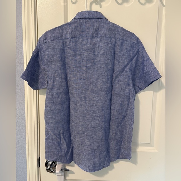 UNTUCKit Cameron Linen Slim Fit Short Sleeve Button Up Shirt Size Medium - Picture 8 of 11